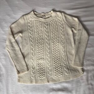 J. Crew Cream Cable Knit Sweater